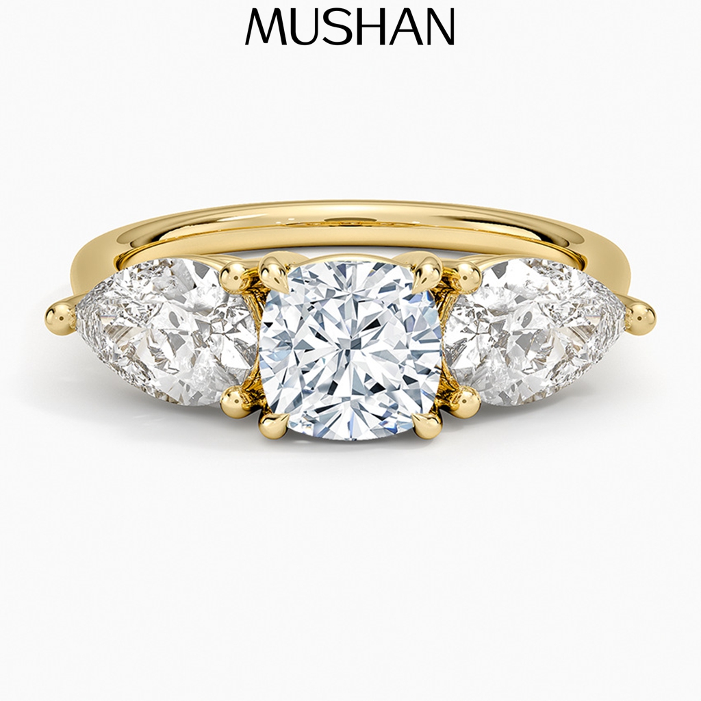 Moissanite Ring - Anel de Prata Esterlina Personalizado MUSHAN
