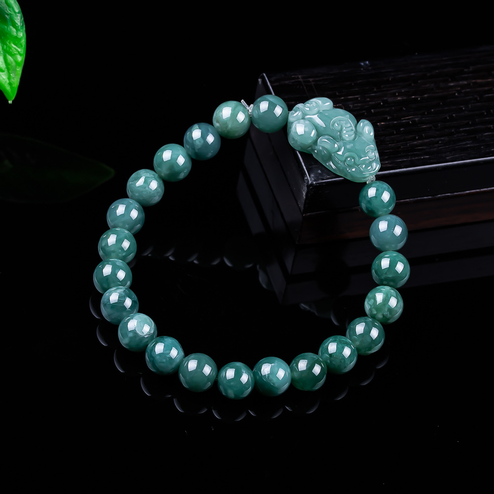 Jewelry & Watches Bench - Pulseira Pixiu de Jadeíta Birmanesa Natural,