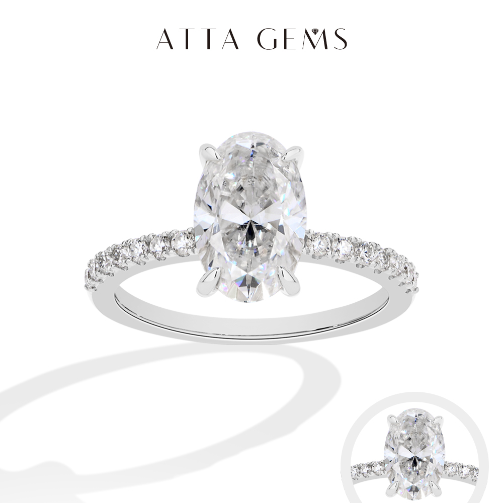Moissanite Ring - Anel de Moissanite com Corte Oval