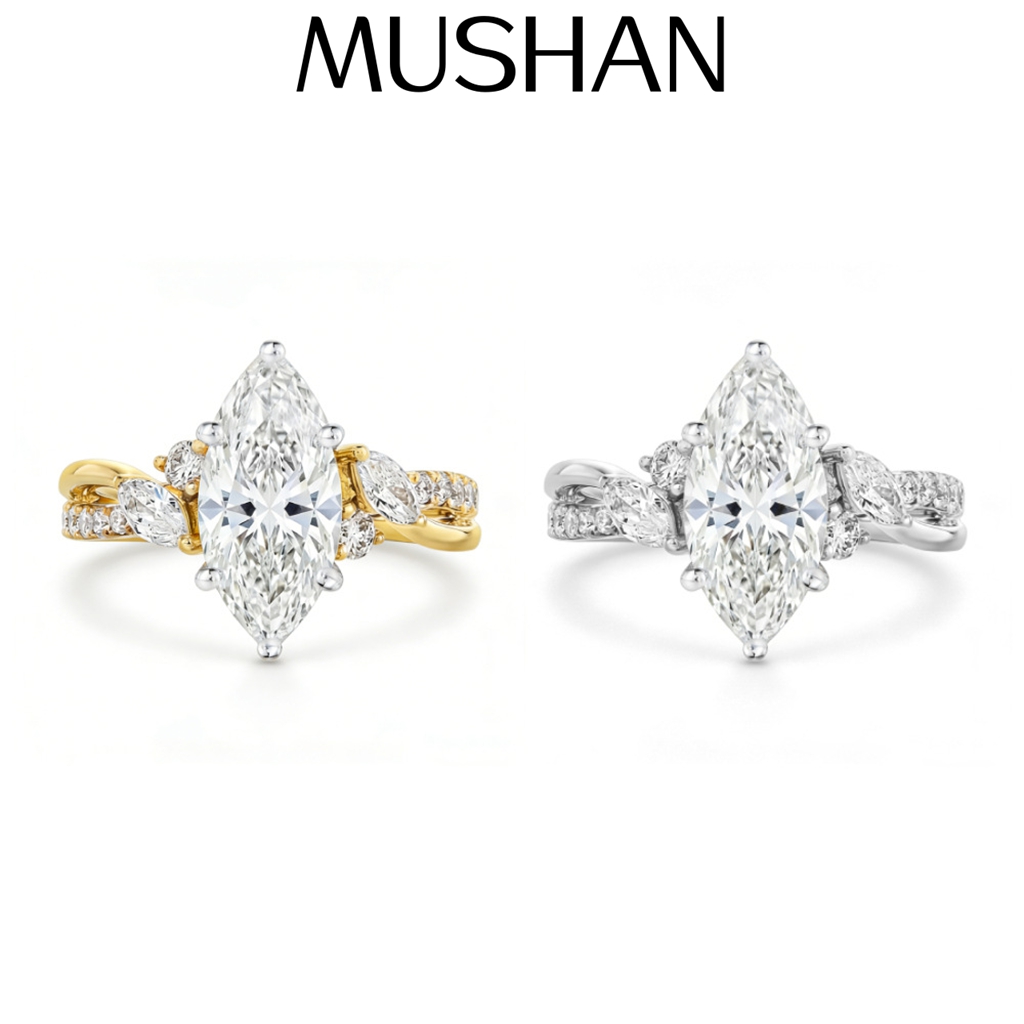Moissanite Ring - Anel de Prata Esterlina 925 MUSHAN