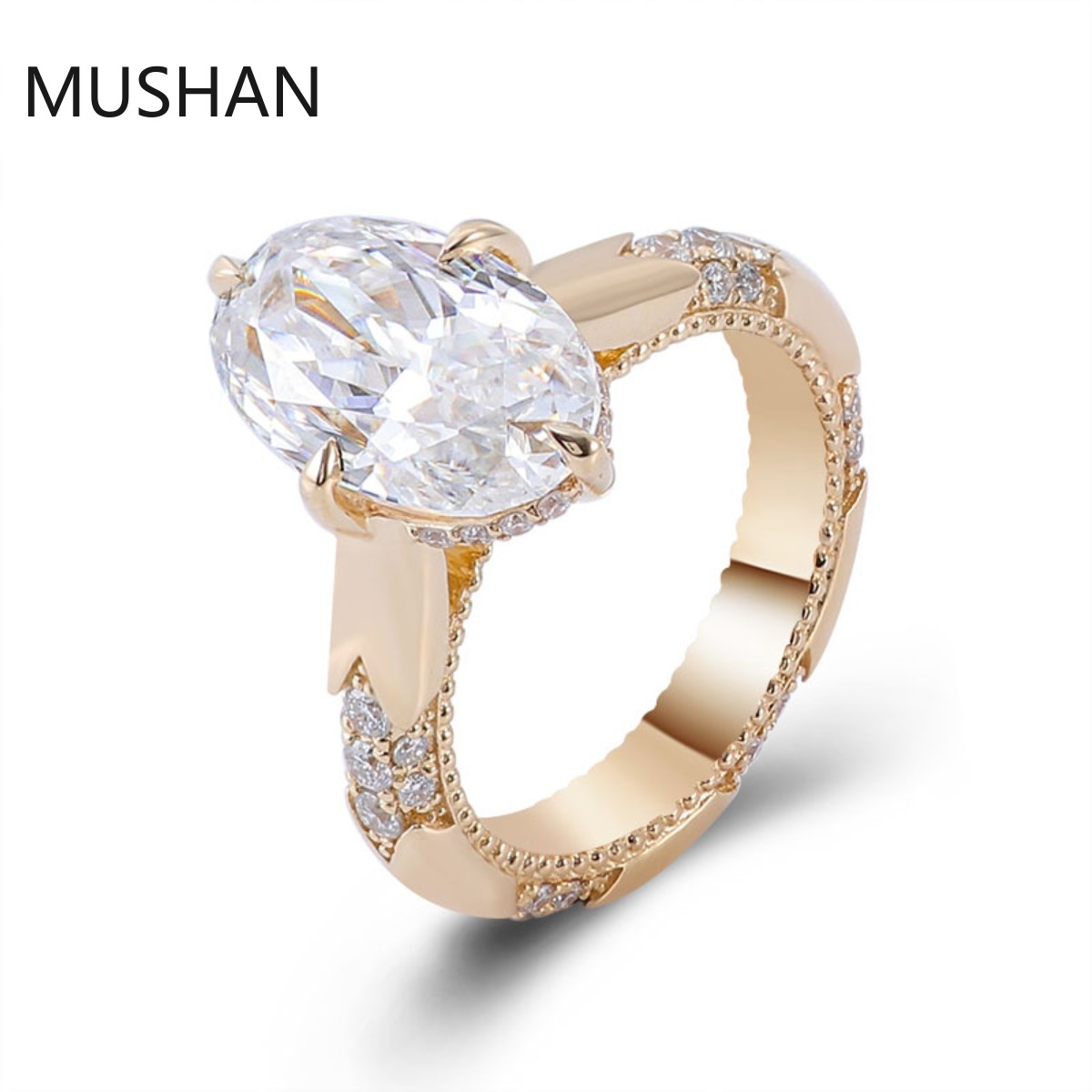 Moissanite Ring - Anéis de ouro 14K 18K personalizados