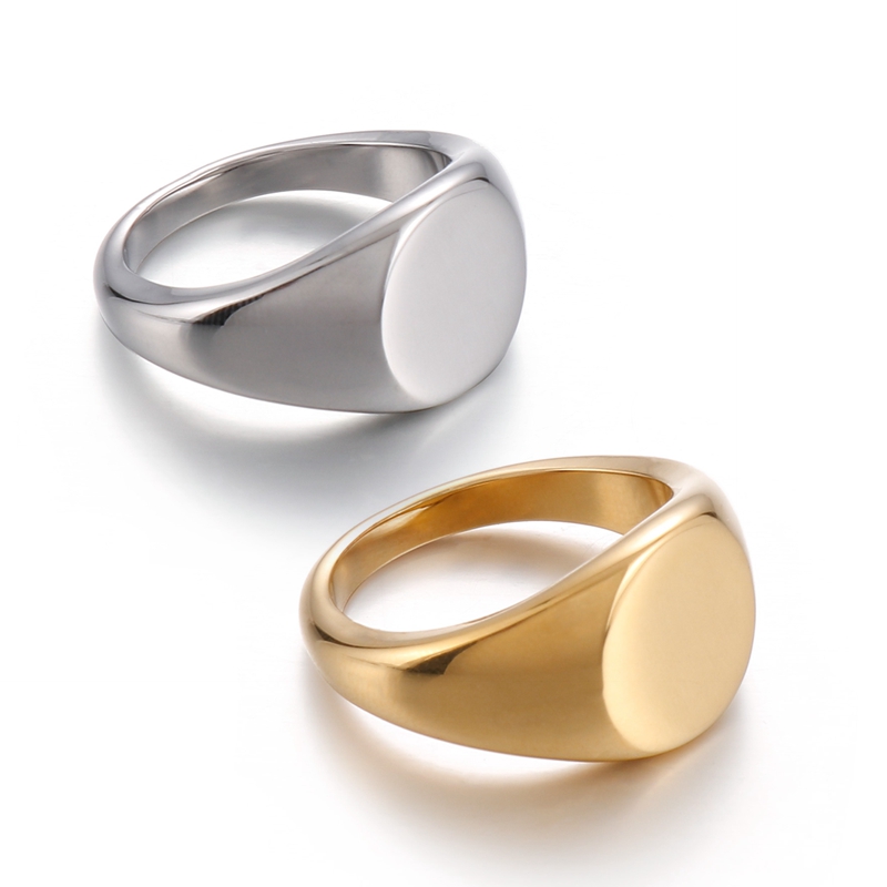 Mens Signet Ring - Anel de sinete anel de aço