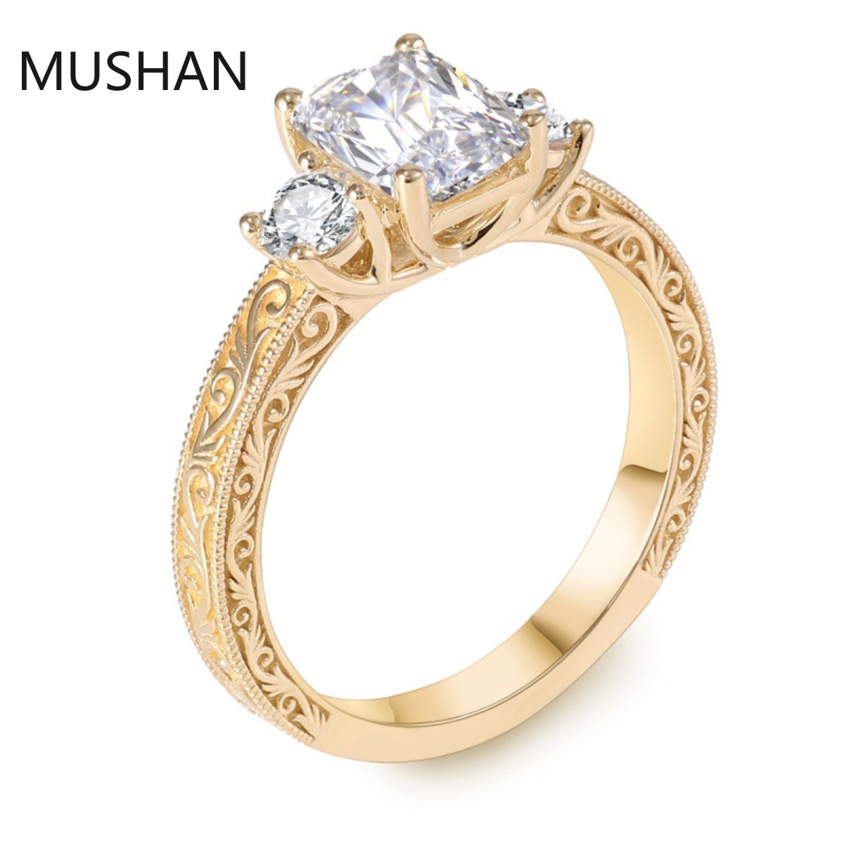 Moissanite Ring - Anéis de ouro 14K 18K personalizados