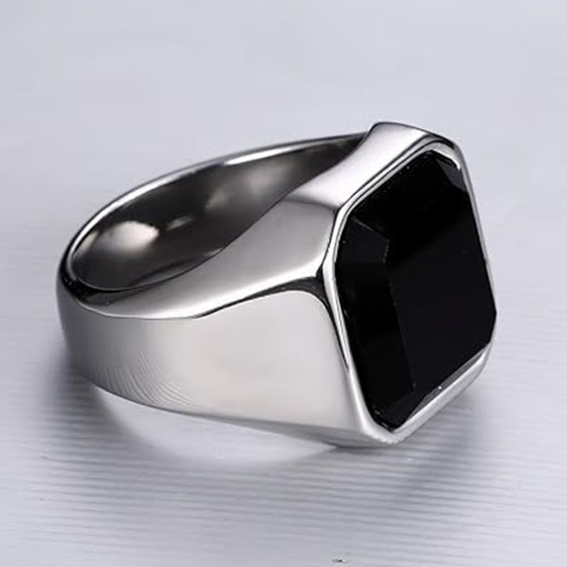 Anel masculino preto carnelian - Mens Signet Ring avaliação e preço