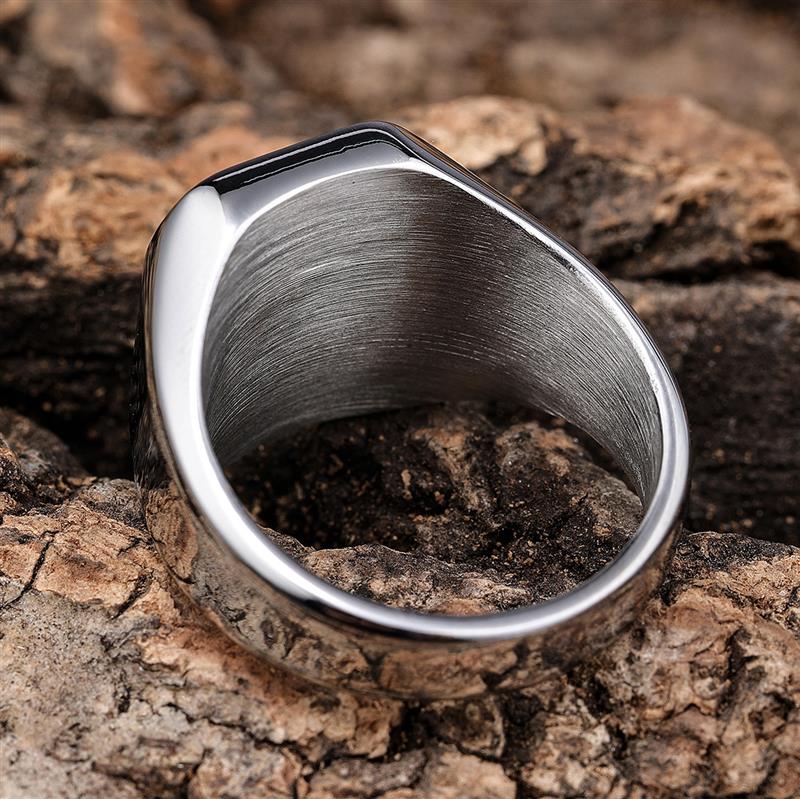 Moda punk rock concha anel 316 - Mens Signet Ring avaliação e preço