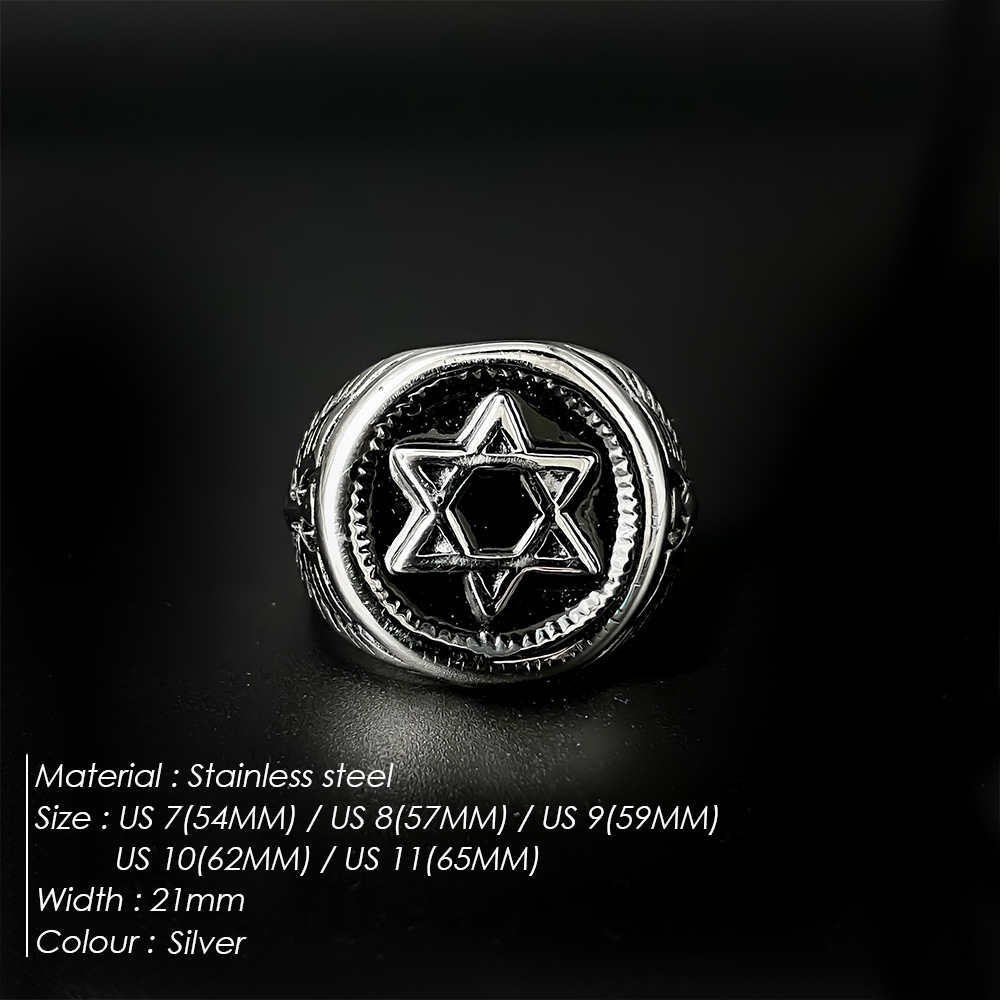 Anel Vintage Estrela de Davi p - Mens Signet Ring avaliação e preço