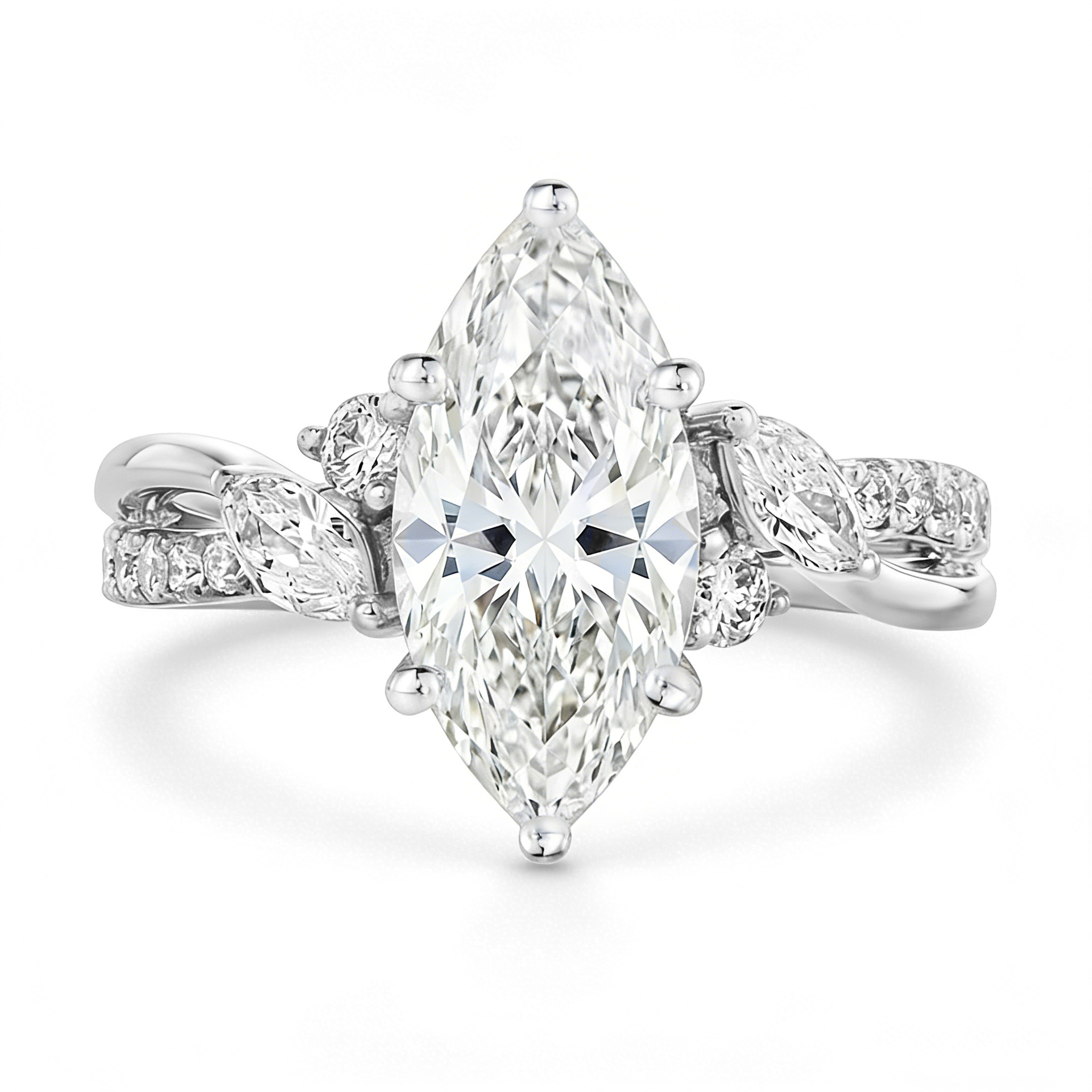 Anel de Prata Esterlina 925 MU - Moissanite Ring avaliação e preço
