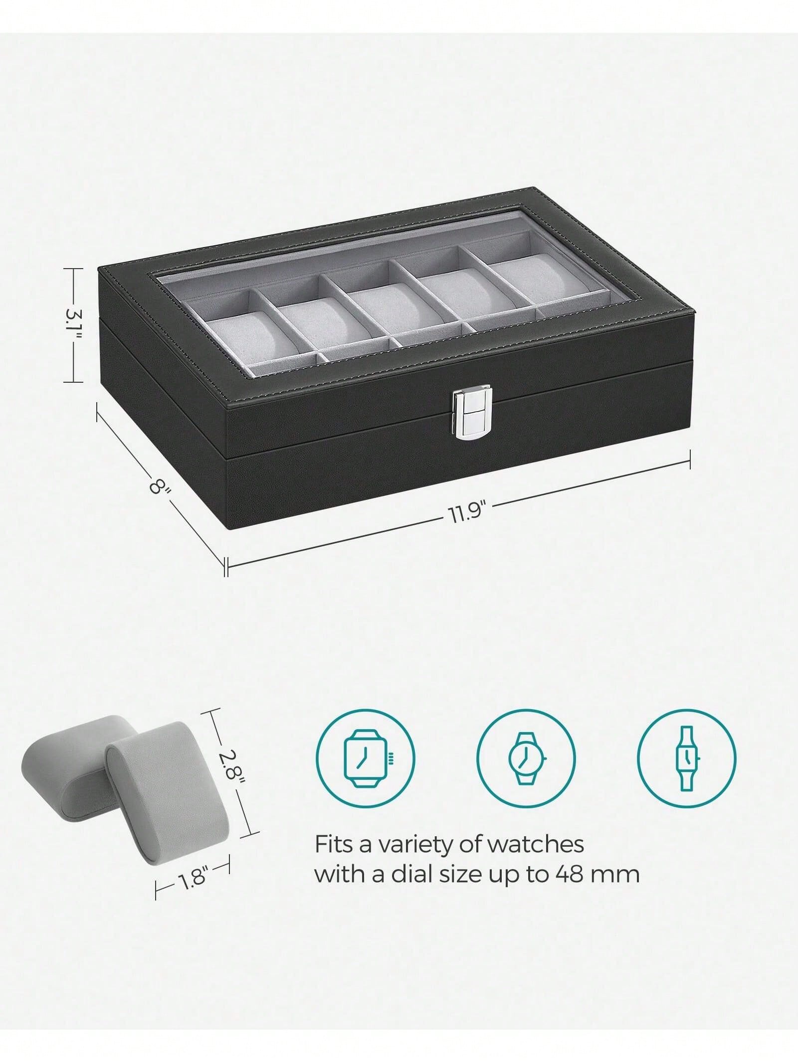Caixa de Relógios com 12 Compa - Jewelry Watches Box avaliação e preço