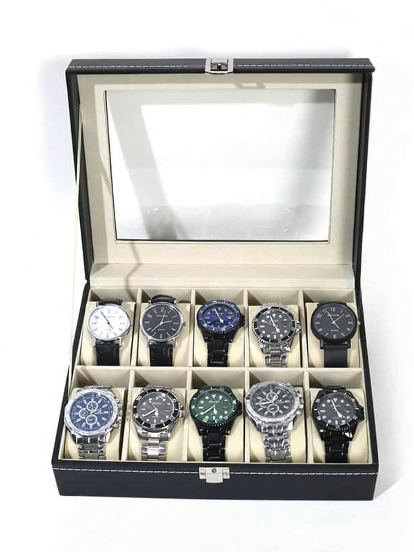 Caixa de Relógio de Couro com  - Jewelry Watches Box avaliação e preço