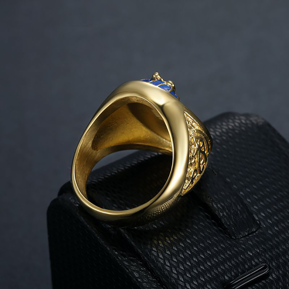 Anel de Faraó Egípcio Dourado  - Mens Signet Ring avaliação e preço