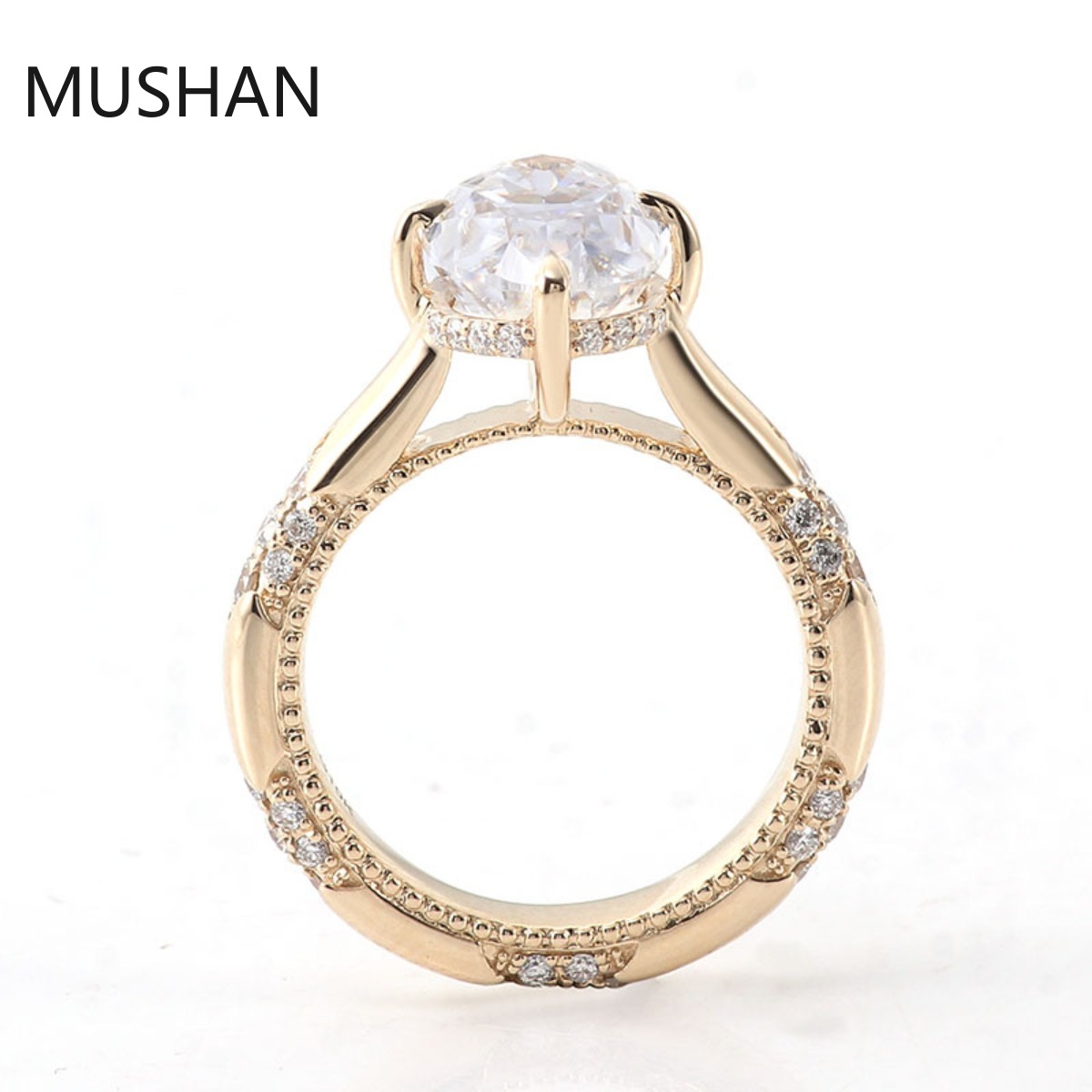 Anéis de ouro 14K 18K personal - Moissanite Ring avaliação e preço