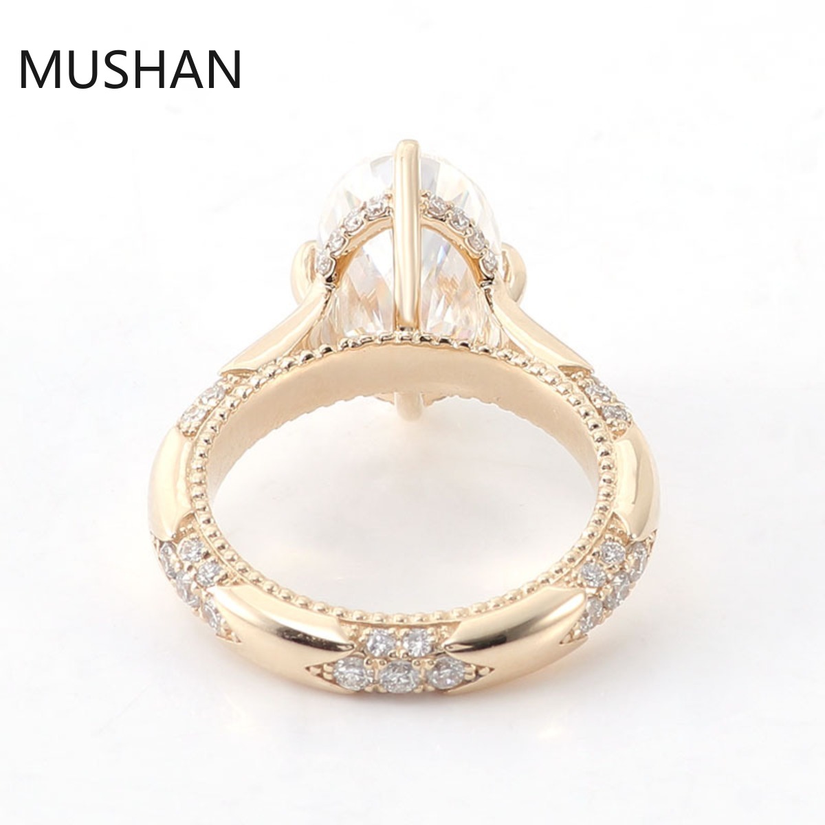 Anéis de ouro 14K 18K personal - Moissanite Ring avaliação e preço