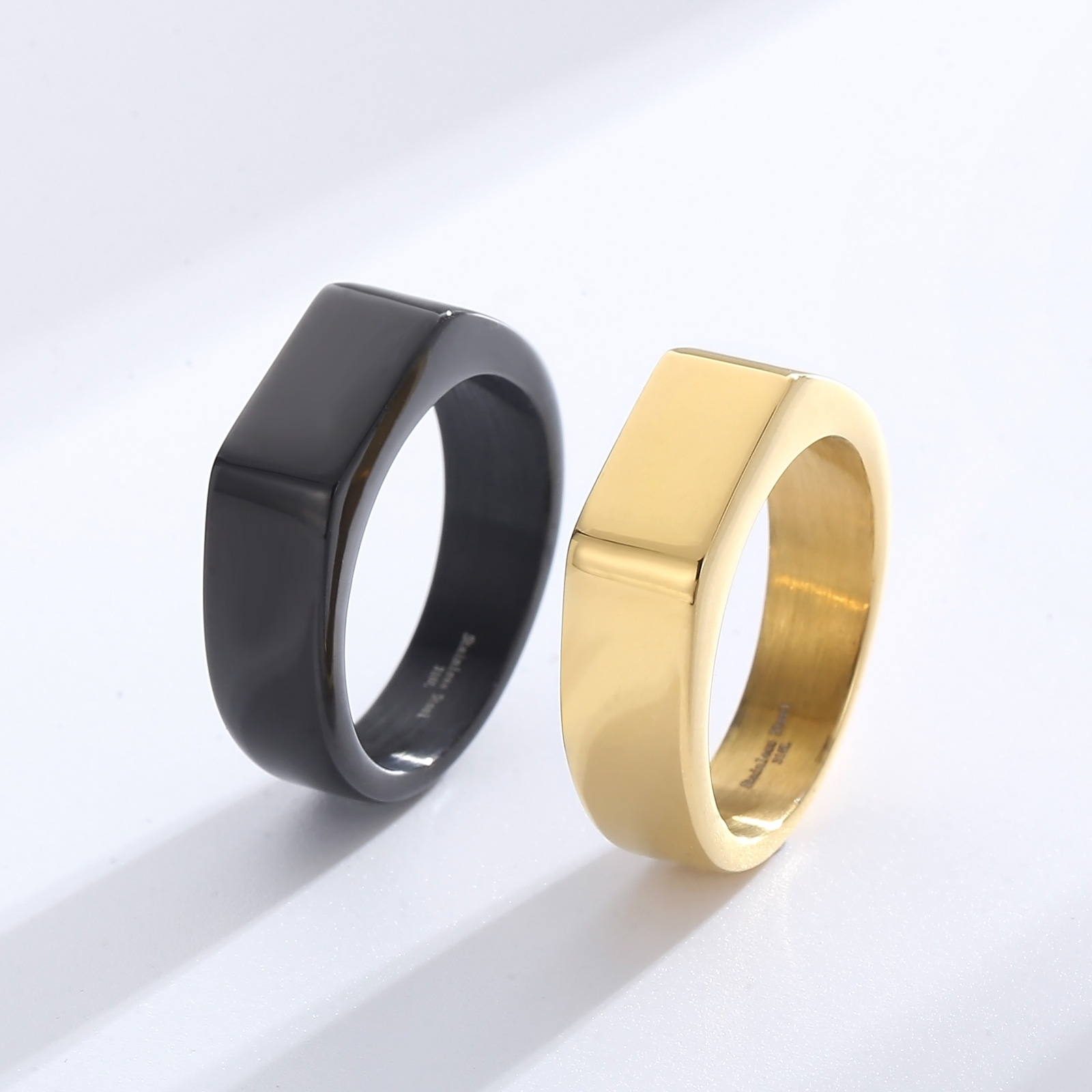 Anel de sinete anel de aço ino - Mens Signet Ring avaliação e preço