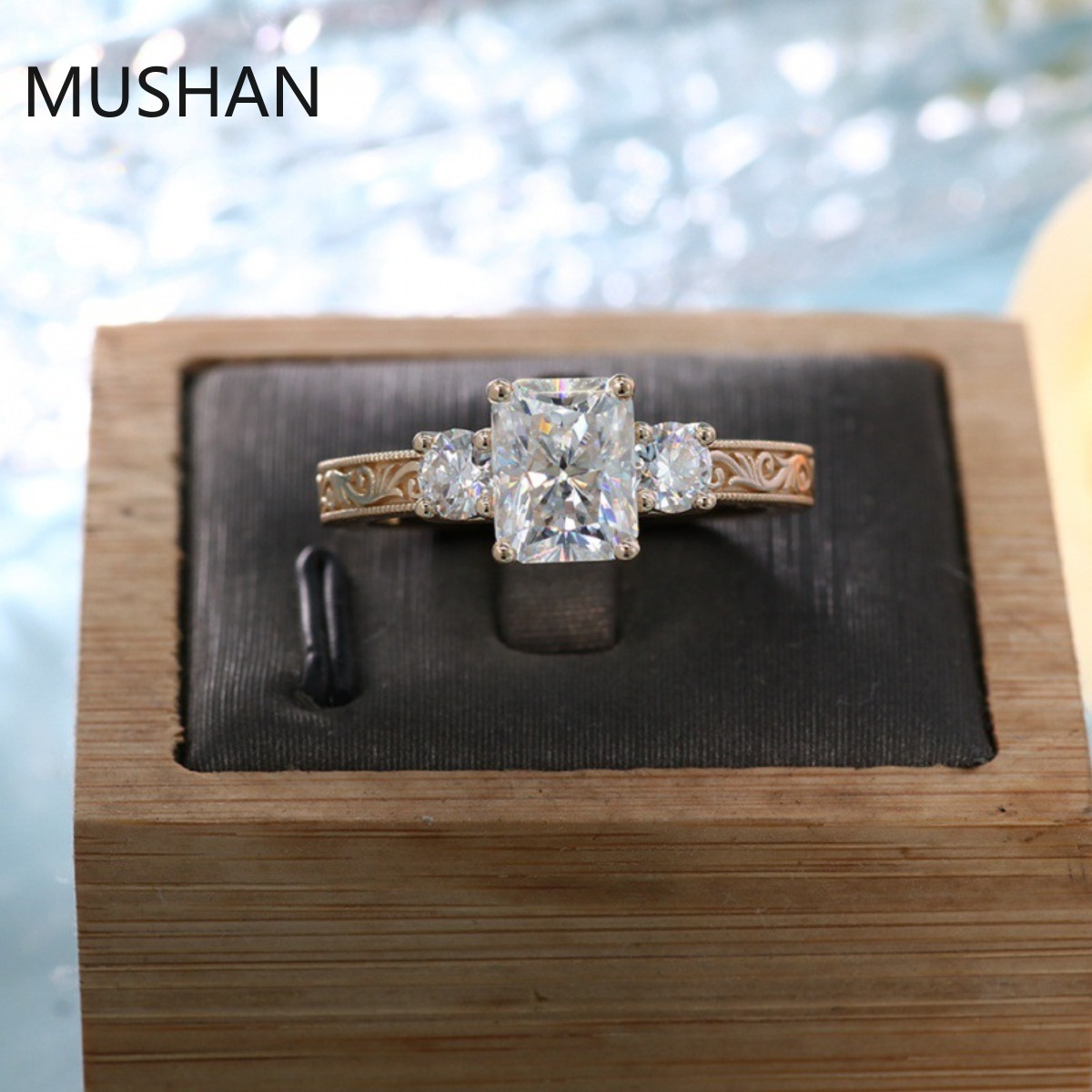 Anéis de ouro 14K 18K personal - Moissanite Ring avaliação e preço