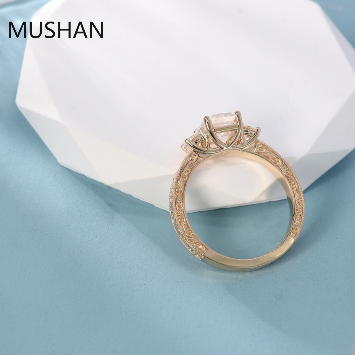 Anéis de ouro 14K 18K personal - Moissanite Ring avaliação e preço