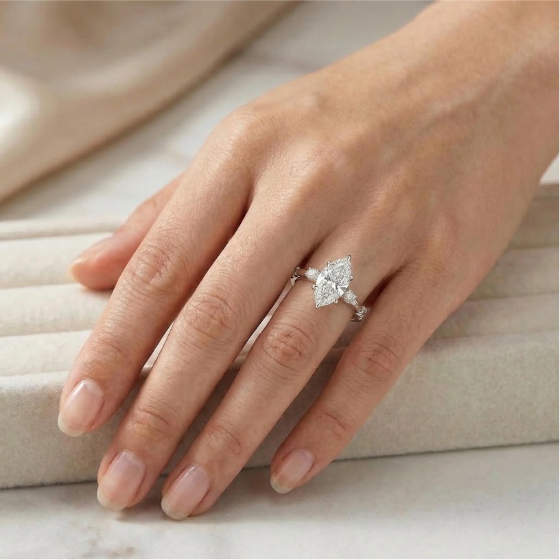 Anel de Prata Esterlina 925 MU - Moissanite Ring avaliação e preço