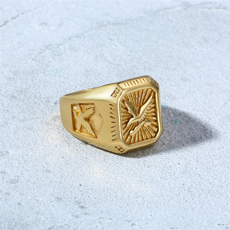 Anel de Sinete Águia-Careca pa - Mens Signet Ring avaliação e preço